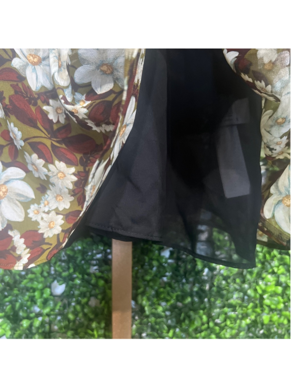 ZARA Floral Ruffle Mini Romper XS Brown White summer Bloggers Favorite Oversize - Picture 11 of 16